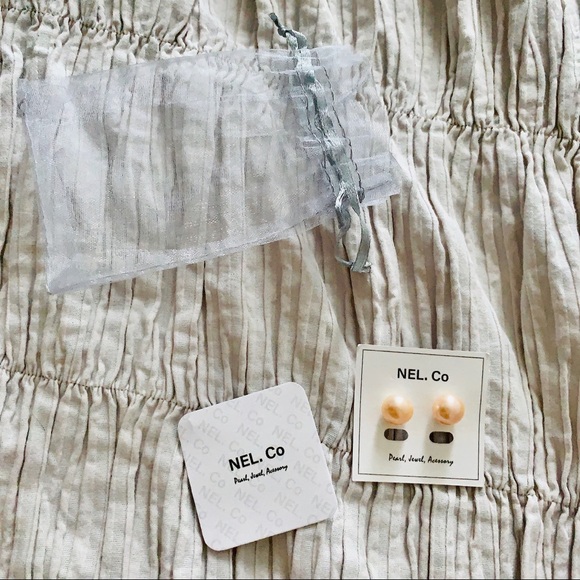 NEL. Co Jewelry - NEW Large Genuine Pearl Earrings